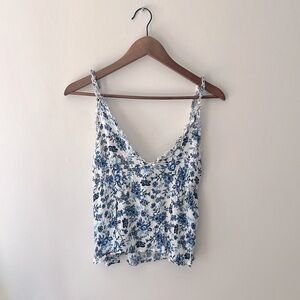 Floral Ruffle Tank Top